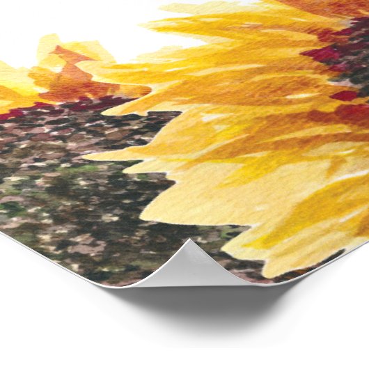 Boho Sunflower White Happy 16th (of enige andere) Poster (Hoek)