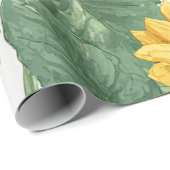 Boho Sunflower Yellow Floral Pattern Spring Summer Cadeaupapier (Rol Hoek)