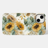 Boho Sunflowers Watercolor Gold Case-Mate iPhone Case (Achterkant (horizontaal))