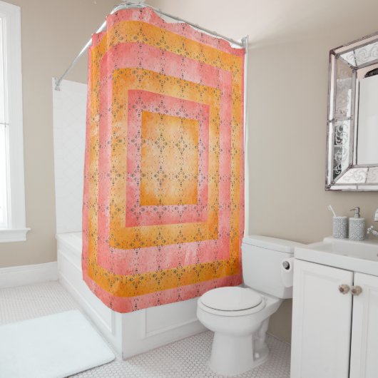 Boho Sunrise Pattern Douchegordijn (In situ)