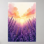 Boho Sunset Lavendel Wall Art Poster (Voorkant)
