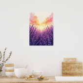 Boho Sunset Lavendel Wall Art Poster (Keuken)