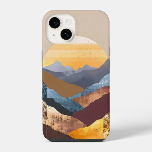Boho Sunset Mountains iPhone Hoesje (Achterkant)