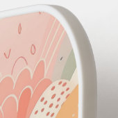 Boho Sunset Peach & Pink Abstract gepersonaliseerd Pickleball Paddle (Links Detail)