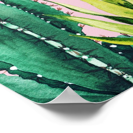 Boho Sunset Retro Floral Abstract Collage Poster (Hoek)