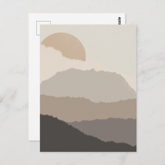 Boho Sunset Torn Paper Art Post Kaart (Voorkant / Achterkant)