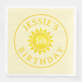 Boho Sunshine 1e Verjaardag Diner Servetten - Geel (Voorkant)