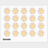 Boho Sunshine 1st reis rond de zon Ronde Sticker (Vel)