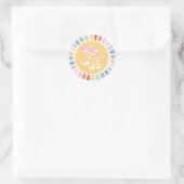 Boho Sunshine 1st reis rond de zon Ronde Sticker (Tas)