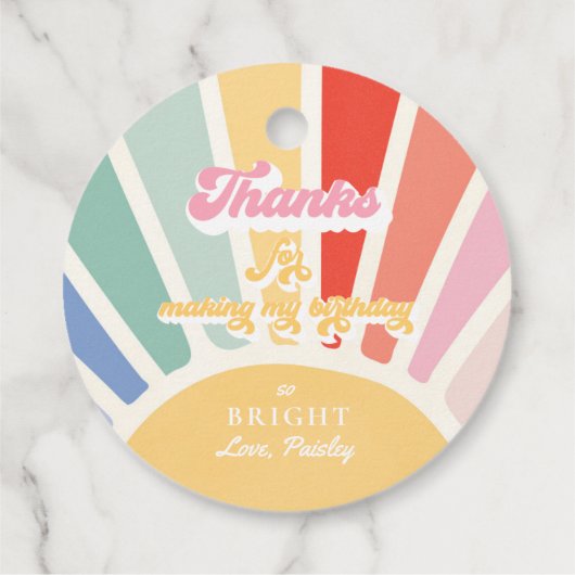 Boho Sunshine 1st reis rond de zondag Bedankjes Labels (Achterkant)