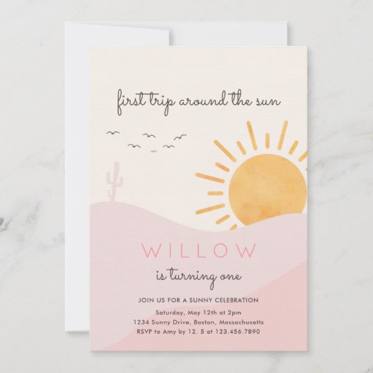 Boho Sunshine 1st reis rond de zondag Kaart (Voorkant)