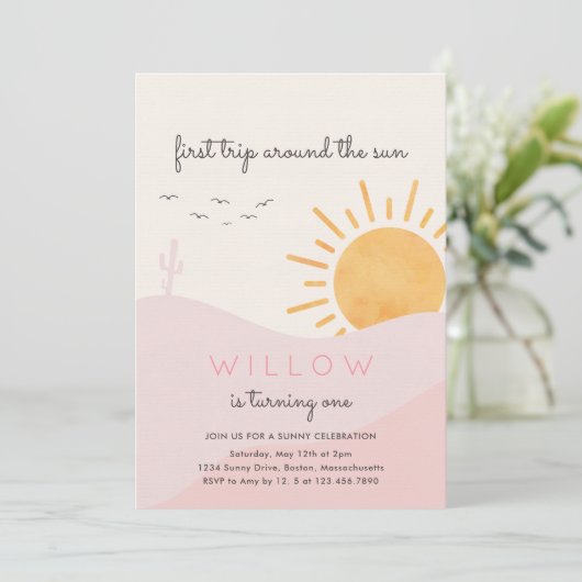 Boho Sunshine 1st reis rond de zondag Kaart (Staand voorkant)