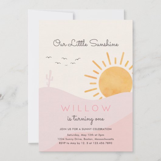 Boho Sunshine 1st reis rond de zondag Kaart (Voorkant)