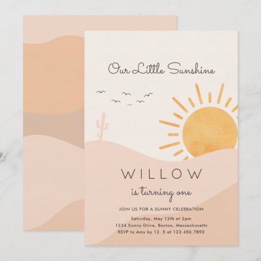 Boho Sunshine 1st reis rond de zondag Kaart (Voorkant / Achterkant)