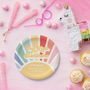 Boho Sunshine 1st reis rond de zondag Papieren Bordje