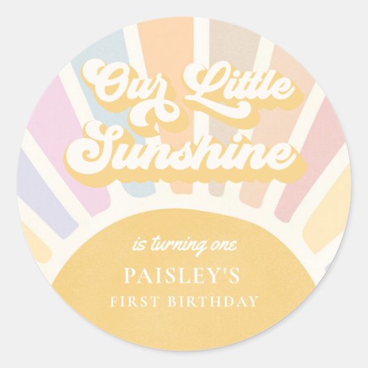 Boho Sunshine 1st reis rond de zondag Ronde Sticker (Voorkant)