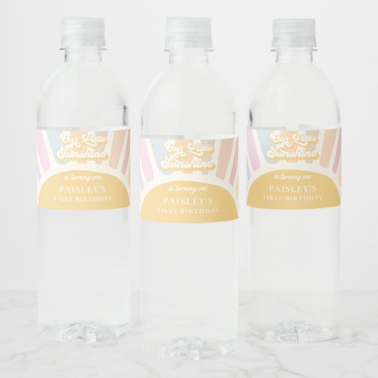 Boho Sunshine 1st reis rond de zondag Waterfles Etiket (Flessen)