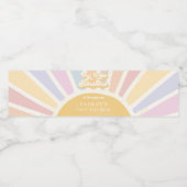 Boho Sunshine 1st reis rond de zondag Waterfles Etiket (Enkel label)