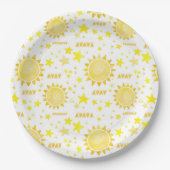 Boho Sunshine 1st Verjaardag Party Papieren Borden Papieren Bordje (Voorkant)