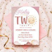 Boho Sunshine 2e Verjaardagsfeestje Waterverf Kaart