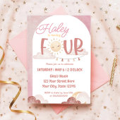 Boho Sunshine 4e Verjaardagsfeestje Waterverf Kaart