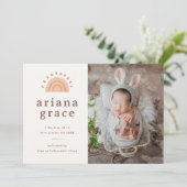 Boho Sunshine Baby Geboorte Aankondiging (Staand voorkant)