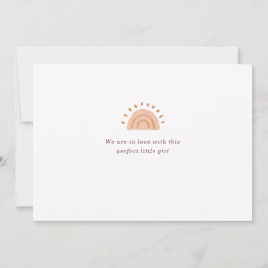 Boho Sunshine Baby Geboorte Aankondiging (Achterkant)