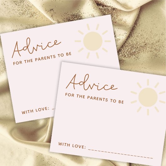 Boho Sunshine Baby shower Advice Kaarten