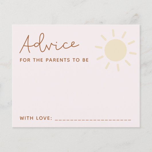 Boho Sunshine Baby shower Advice Kaarten (Voorkant)