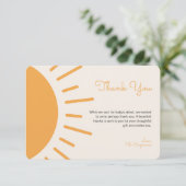 Boho Sunshine Baby shower Bedankkaart (Staand voorkant)