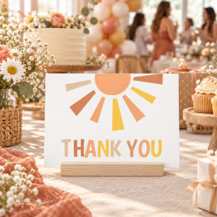 Boho Sunshine Baby Shower Bedankkaart
