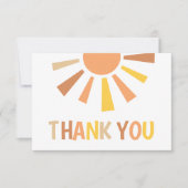 Boho Sunshine Baby shower Bedankkaart (Voorkant)