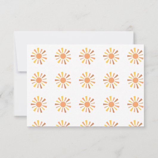 Boho Sunshine Baby shower Bedankkaart (Achterkant)