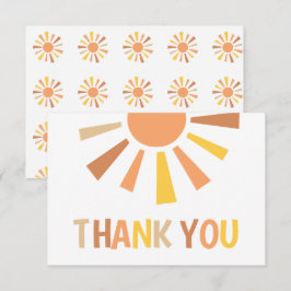 Boho Sunshine Baby shower Bedankkaart