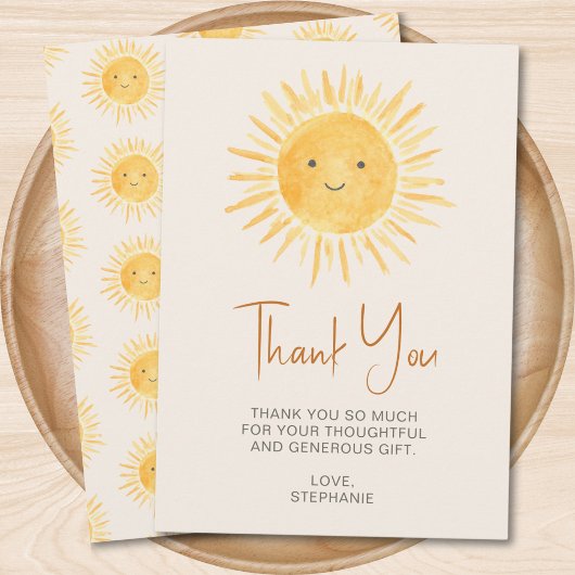 Boho Sunshine Baby Shower Bedankkaart Kaart