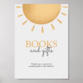 Boho Sunshine Baby shower Boeken en cadeaubordje Poster (Voorkant)