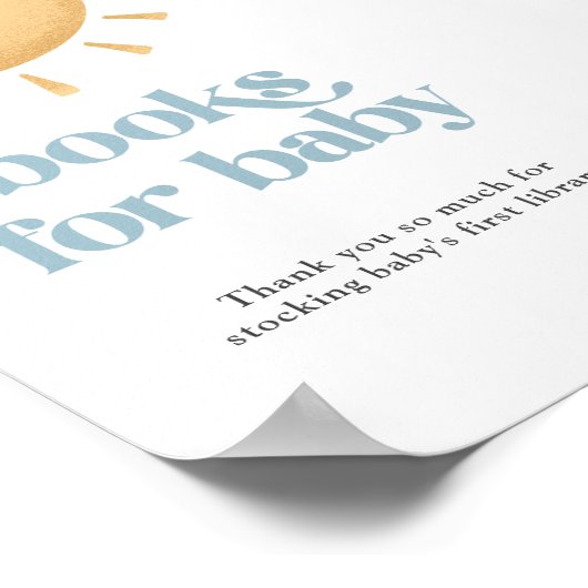 Boho Sunshine Baby shower Boeken Teken Poster (Hoek)