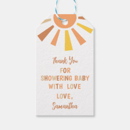 Boho Sunshine Baby shower Cadeaulabel