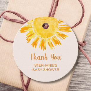 Boho Sunshine Baby shower Dank je wel Bedankjes Labels