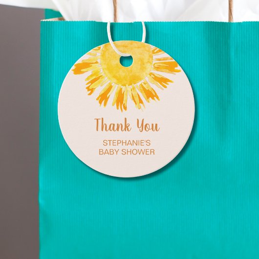 Boho Sunshine Baby shower Dank je wel Bedankjes Labels