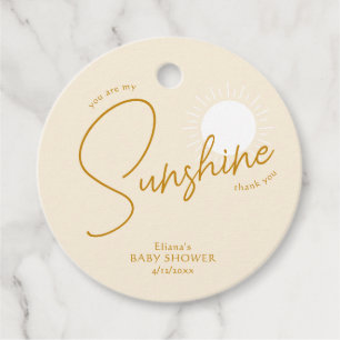 Boho Sunshine Baby shower Dank je wel Bedankjes Labels