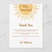 Boho Sunshine Baby shower Dank je wel Briefkaart (Voorkant)
