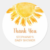 Boho Sunshine Baby shower Dank je wel Ronde Sticker (Voorkant)