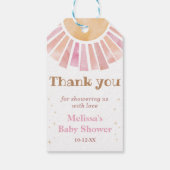 Boho Sunshine Baby shower Dank u Cadeau Labels Cadeaulabel (Achterkant)