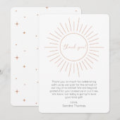 Boho Sunshine Baby shower Dank u kaart (Voorkant / Achterkant)