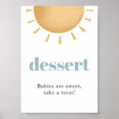 Boho Sunshine Baby shower Dessert Sign Poster (Voorkant)