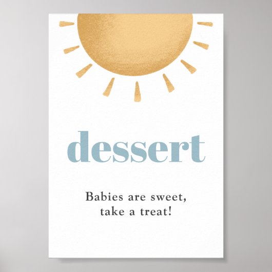 Boho Sunshine Baby shower Dessert Sign Poster (Voorkant)