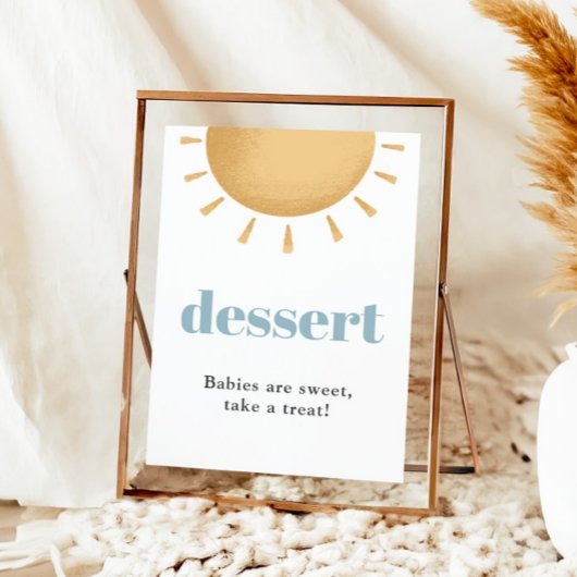 Boho Sunshine Baby shower Dessert Sign Poster
