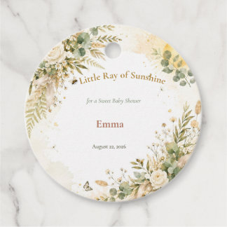Boho Sunshine Baby Shower Favor Tags Bedankjes Labels