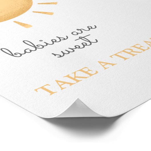 Boho Sunshine Baby shower Favorieten teken Poster (Hoek)